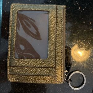 Brown/bronze metallic Coach skinny ID Case